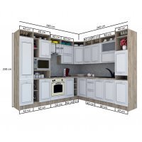 Bucatarie de Colt LEEA ART CORNER FRONT MDF ALAMO 260-280 ST. K002 / decor 258
